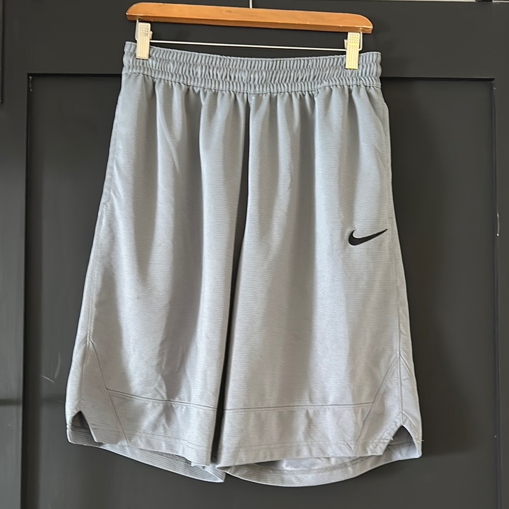 Nike Gray Athletic Dri-Fit Shorts Lightweight Elastic Waist